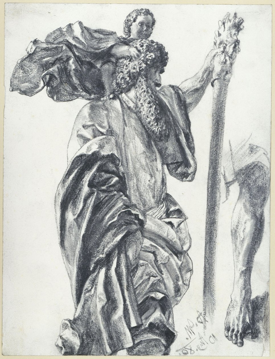 Christophorus van de Apostelmeester van Freiberg in Dresden door Adolph Menzel
