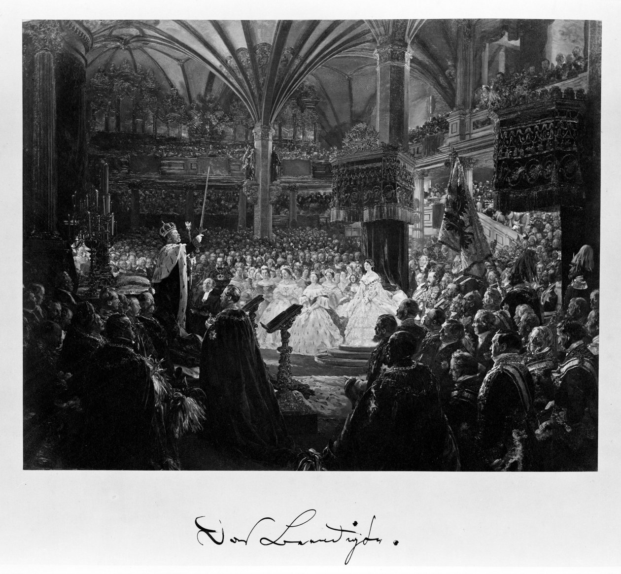 "Het voltooide"; foto uit het kroningsalbum door Adolph Menzel