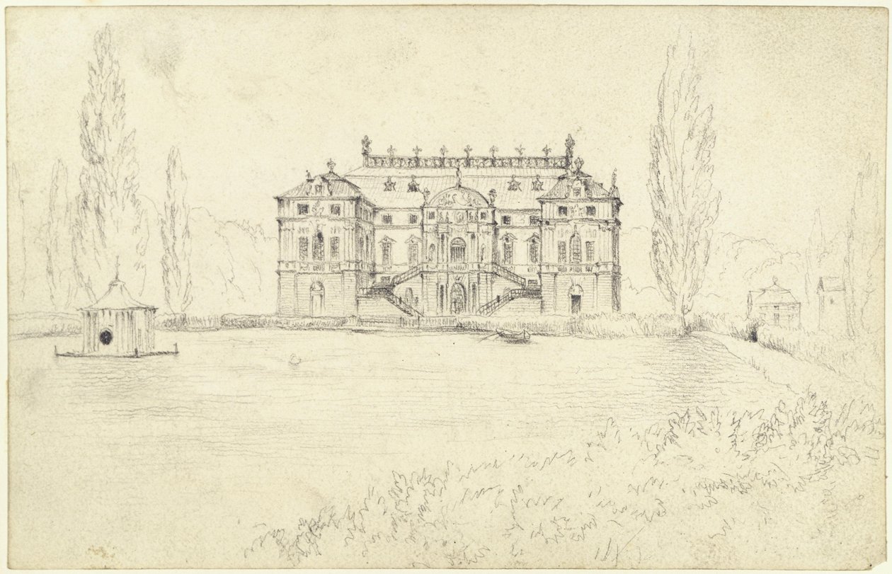 Het paleis in de Grote Tuin in Dresden door Adolph Menzel
