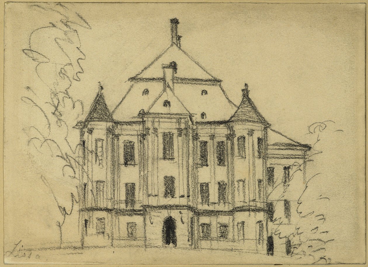 Het kasteel in Lissa door Adolph Menzel