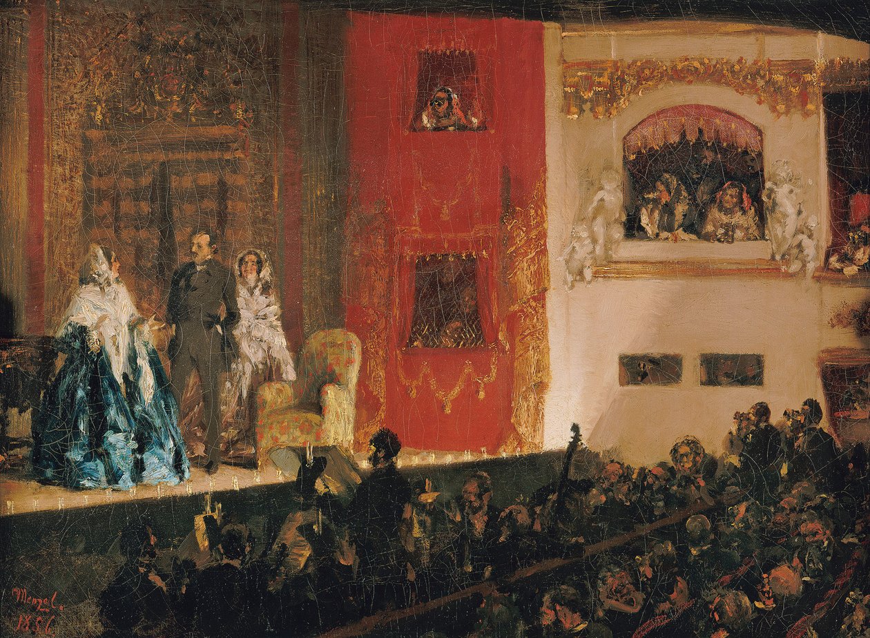 Het Théâtre du Gymnase door Adolph Menzel