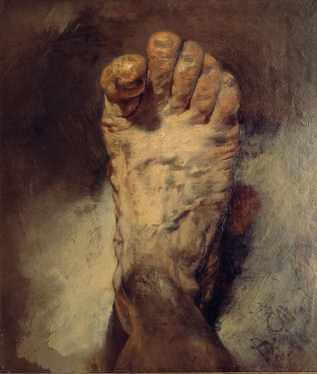 De voet van de kunstenaar door Adolph Menzel