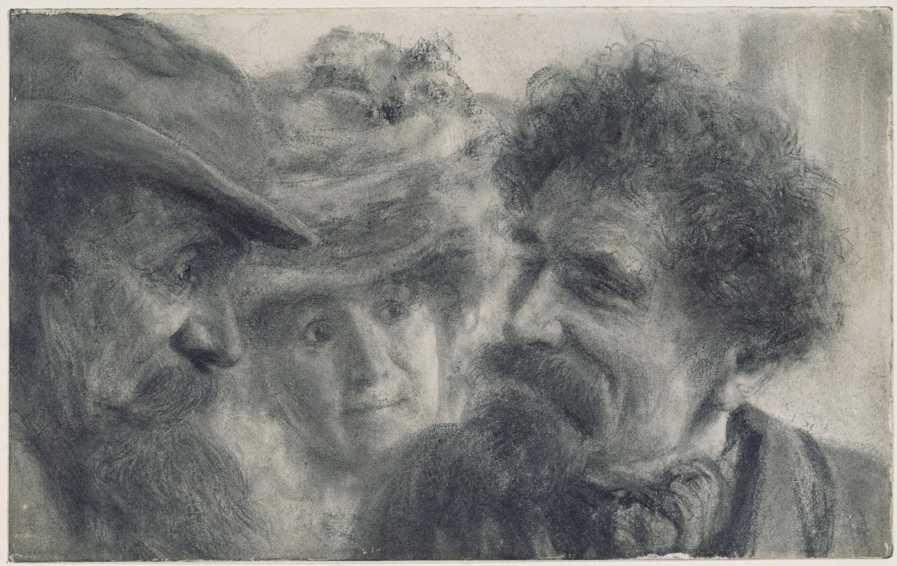 Drie hoofden door Adolph Menzel