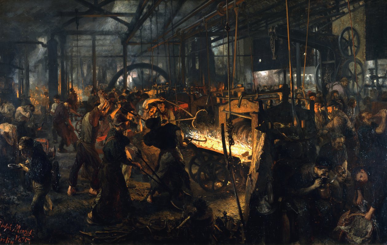 IJzerwalserij (Moderne cyclopen) door Adolph Menzel