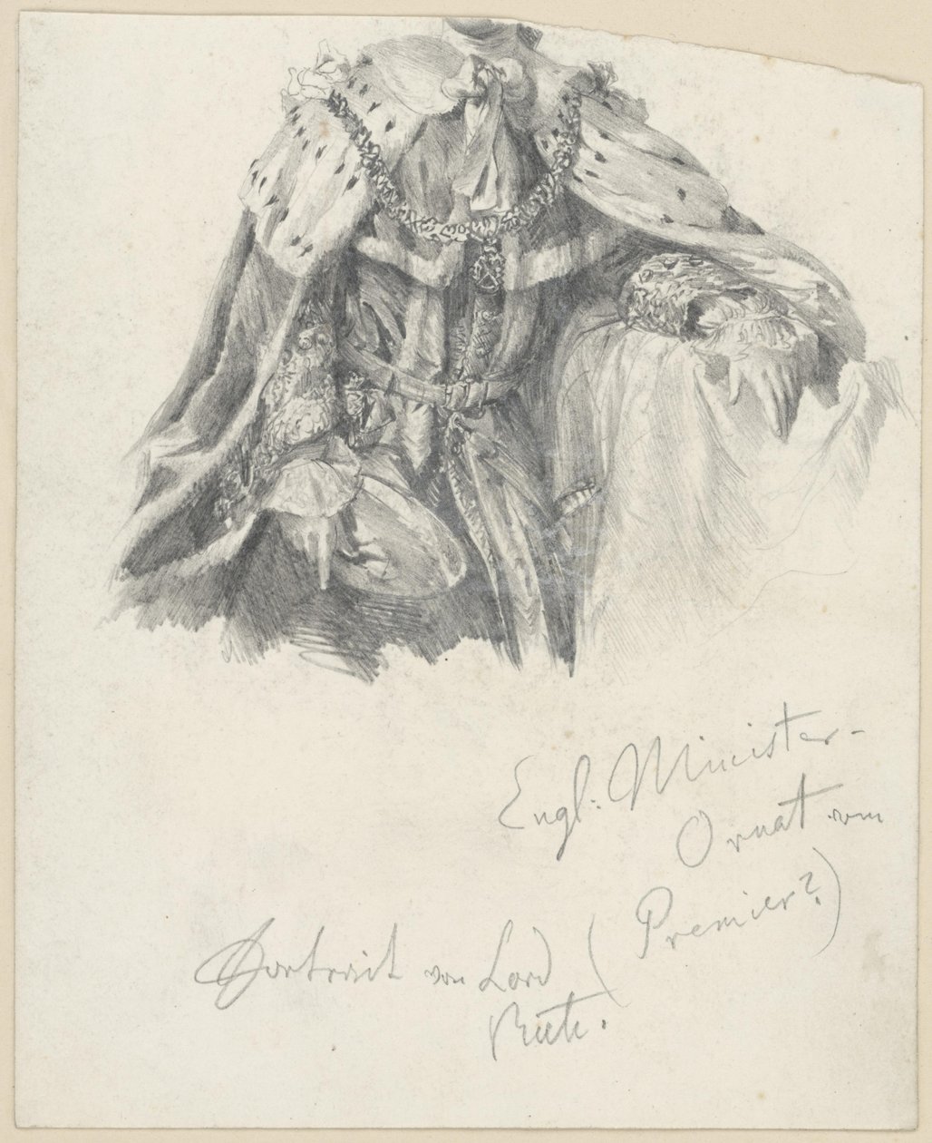 Engels ministerieel ambtsgewaad van het portret van Lord Bute door Adolph Menzel