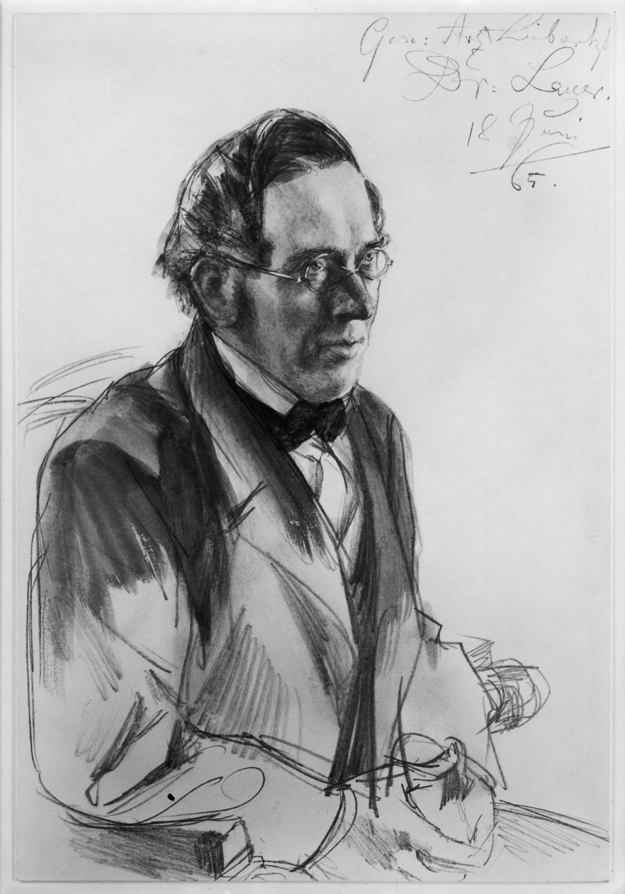 Generaal- en lijfarts dr. Gustav Lauer. Studie voor het schilderij „Kroning van Wilhelm I in Königsberg“ door Adolph Menzel