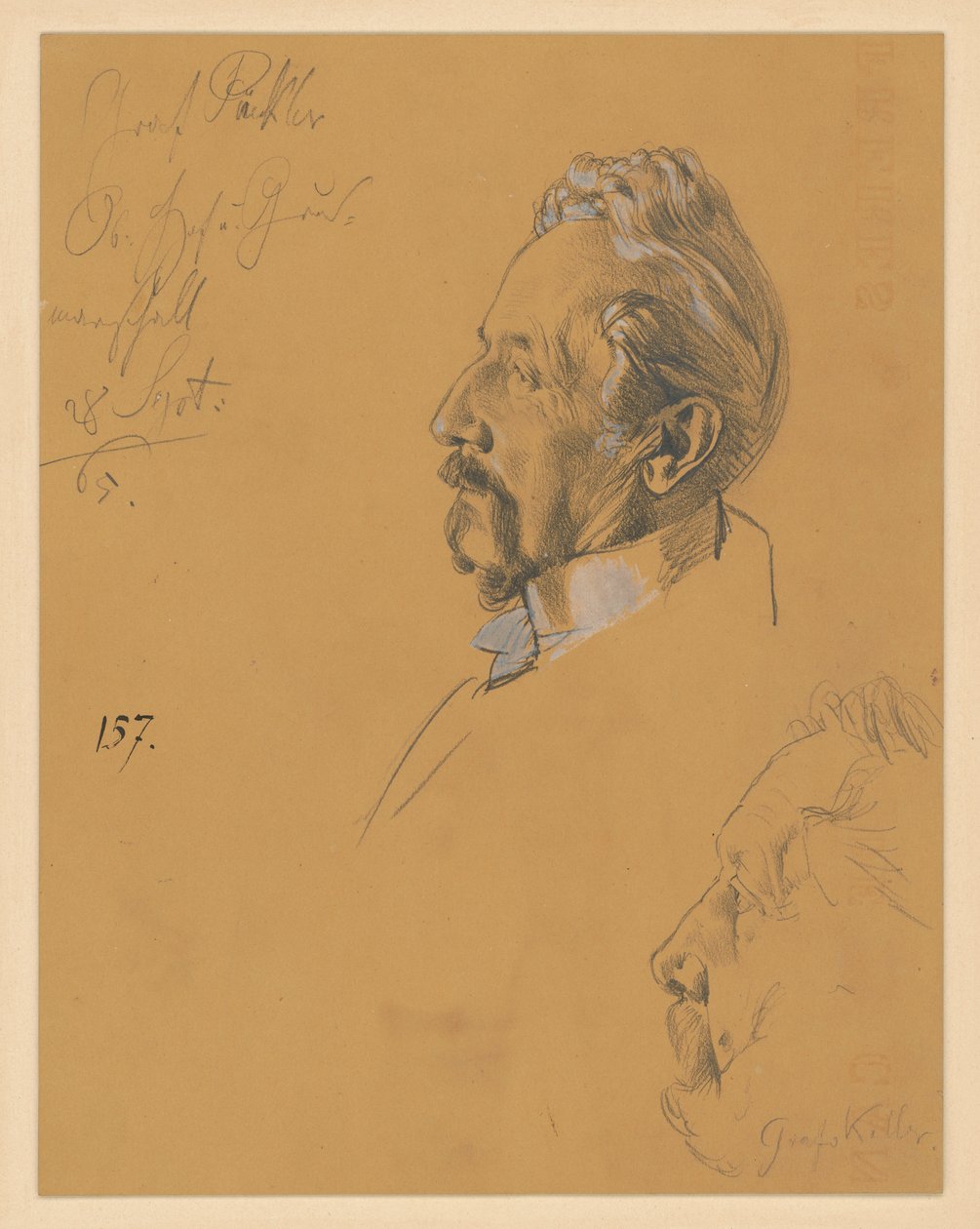 Graaf H. Pückler en graaf A. von Keller. Studie voor het schilderij "De kroning van Wilhelm I in Königsberg" door Adolph Menzel