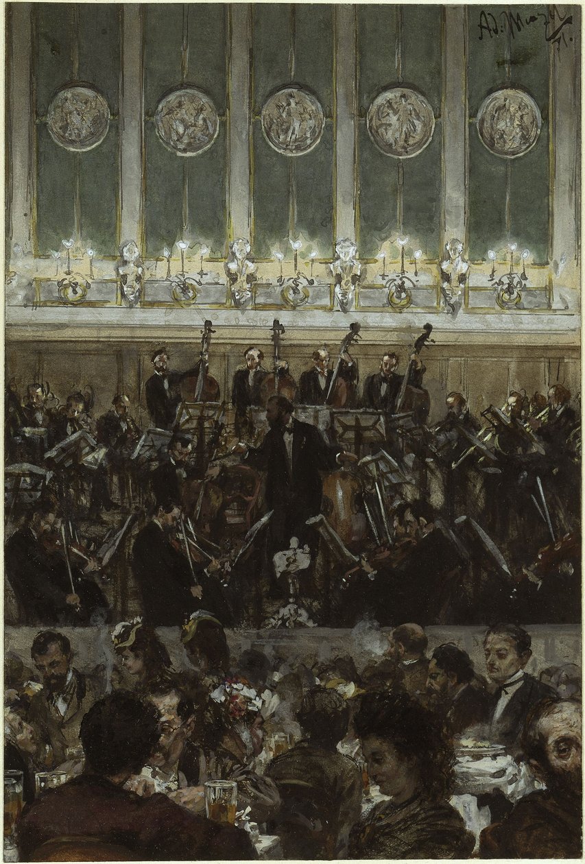 Concert bij Bilse door Adolph Menzel