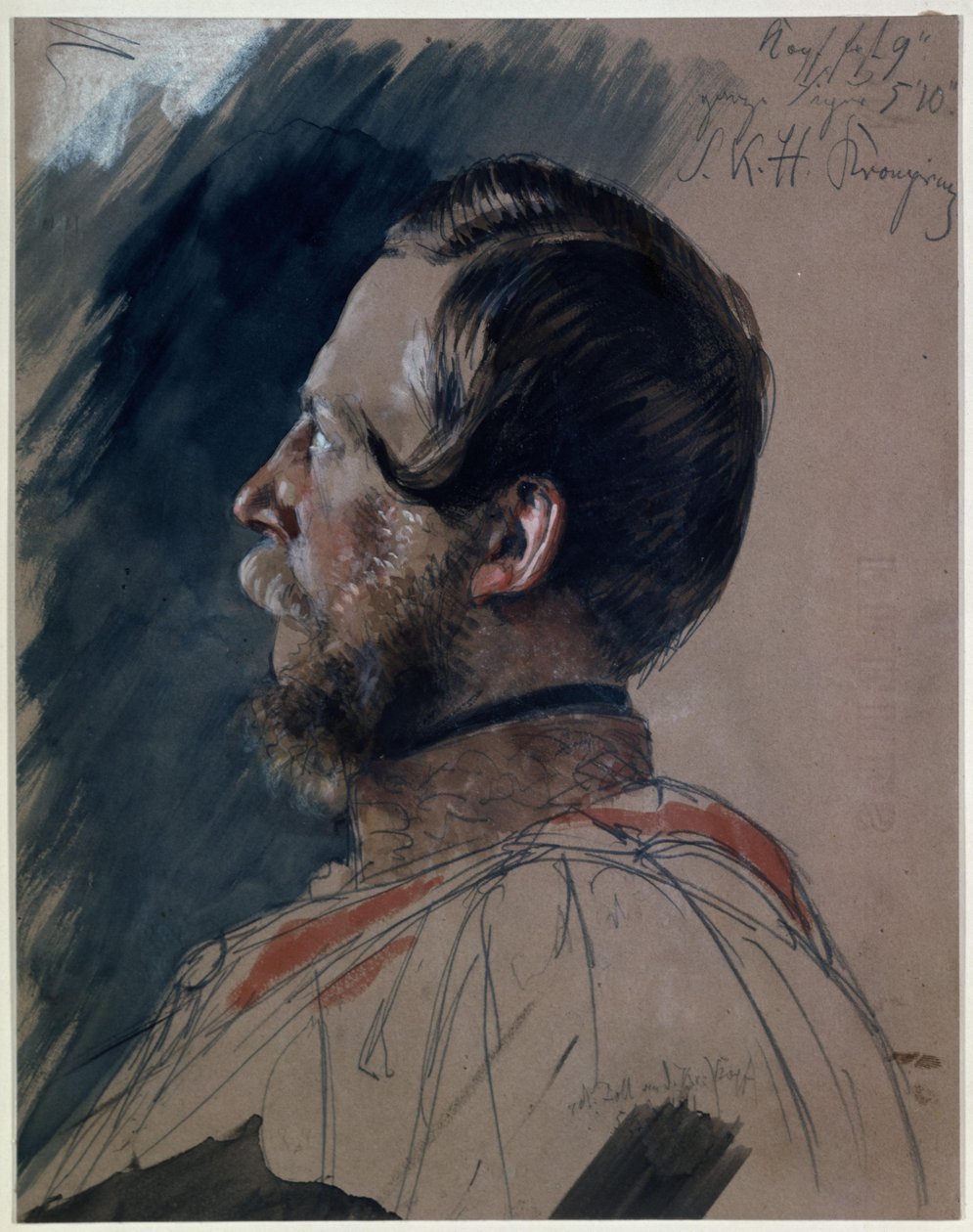 Kroonprins Friedrich Wilhelm. Studie naar het schilderij „De kroning van Wilhelm I in Königsberg“ door Adolph Menzel