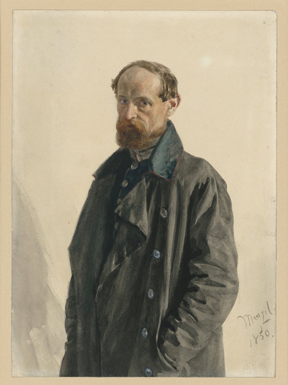 Majoor Leuthold, van het Garde-fusiliersregiment door Adolph Menzel