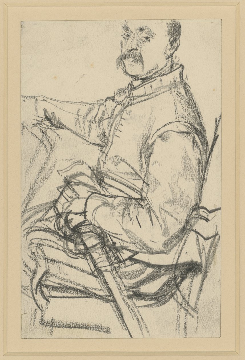 Model in het ceremoniële gewaad van keurvorst Johann Georg I van Saksen, Historisch Museum, Dresden door Adolph Menzel