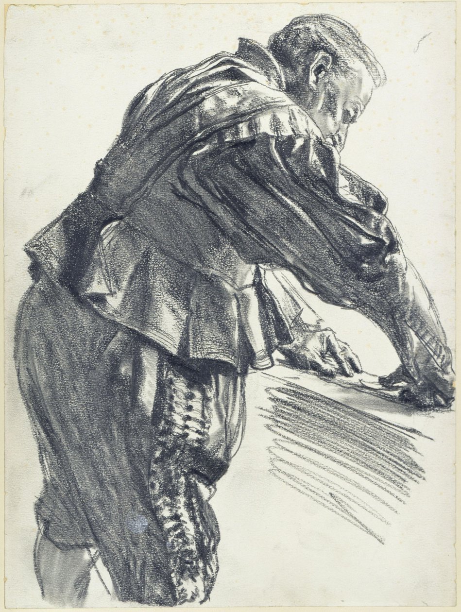 Model in een ceremoniële jurk van keurvorst Johann Georg I van Saksen in het Historisch Museum in Dresden door Adolph Menzel