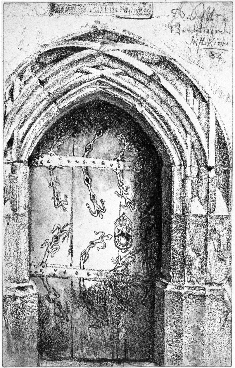 Portaal in de stiftskerk te Berchtesgaden door Adolph Menzel