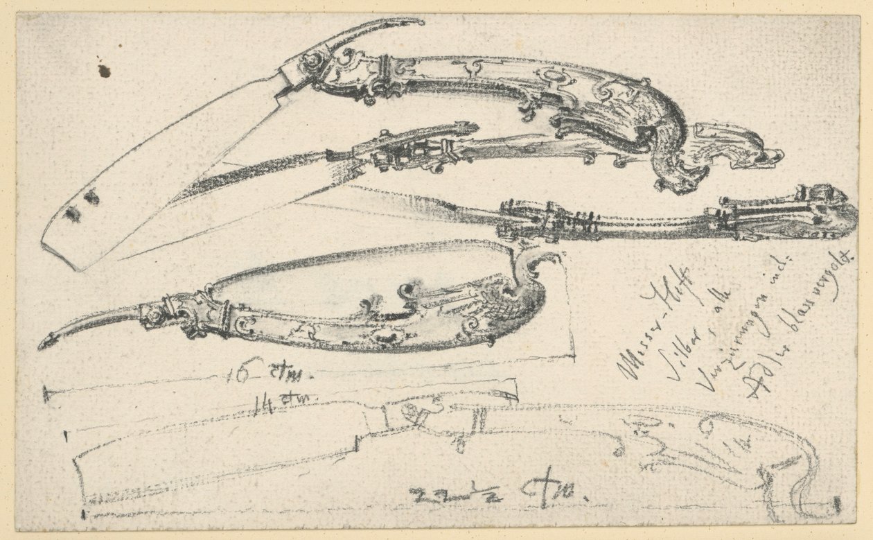 Scheermes, mogelijk afkomstig van de jacht- en werktafel van keurvorst Johann Georg I van Saksen, Historisch Museum, Dresden door Adolph Menzel