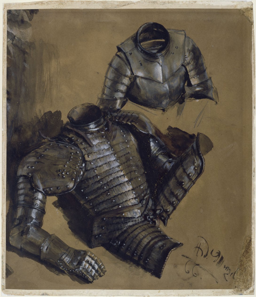 Studies van wapenrustingen door Adolph Menzel