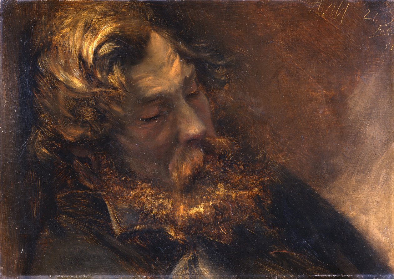 Slapende man door Adolph Menzel
