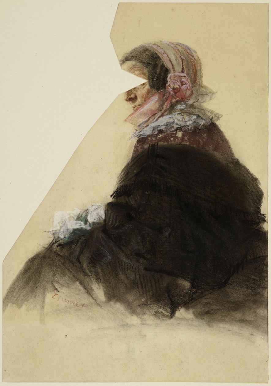 Zittende vrouw door Adolph Menzel