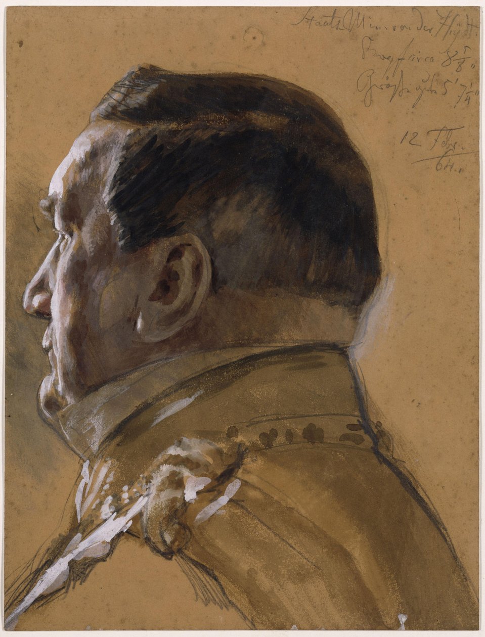 Staatsminister von der Heydt. Studie voor het schilderij "Kroning van Wilhelm I in Königsberg" door Adolph Menzel