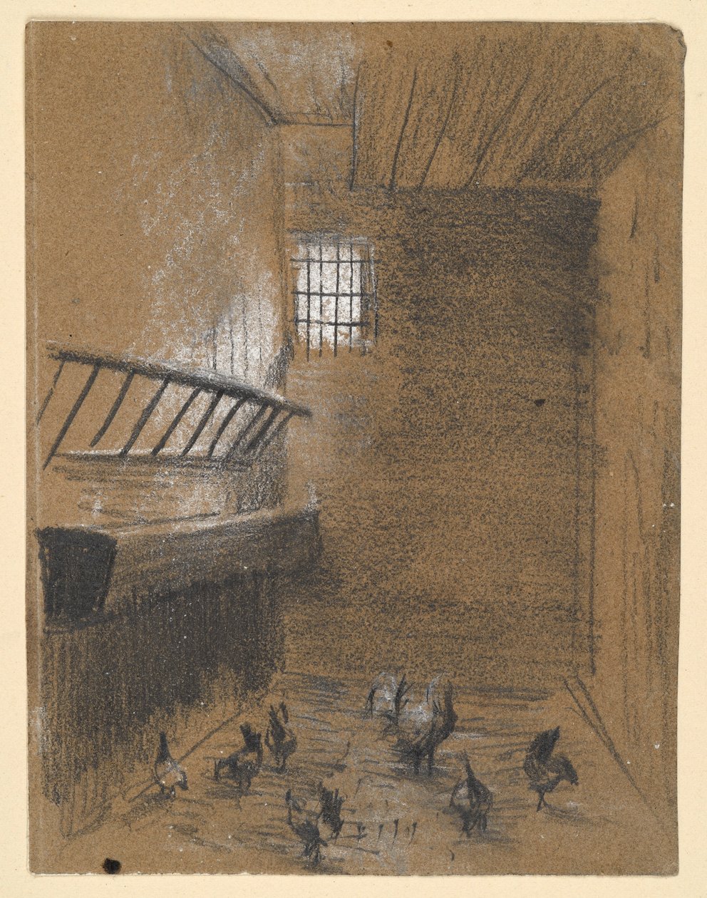 Kippenhok door Adolph Menzel