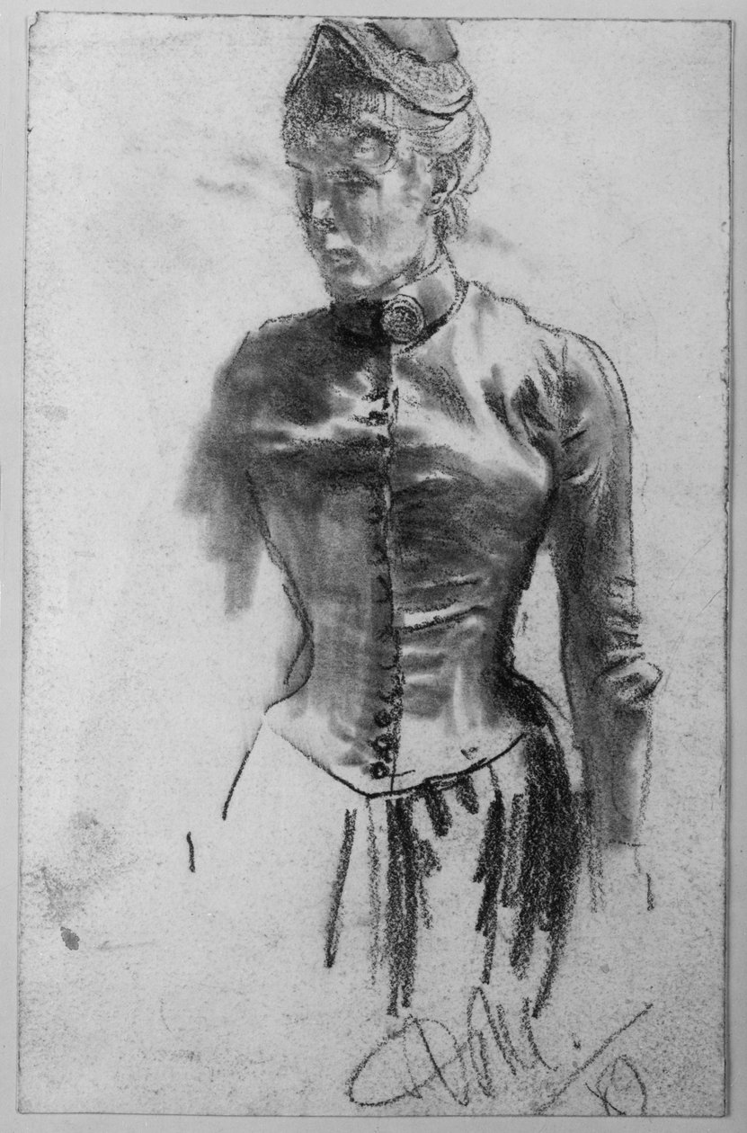 Staande vrouw door Adolph Menzel