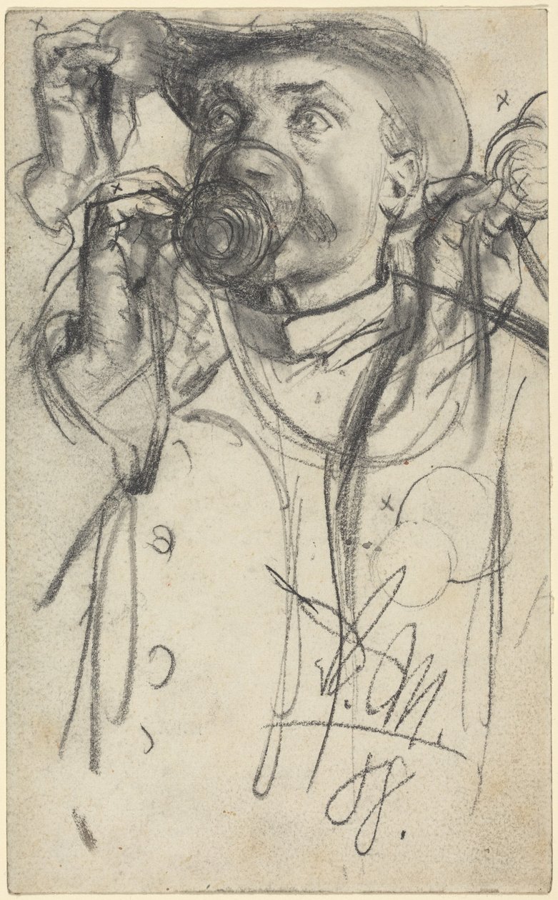 Onderzoek naar een man die drinkt door Adolph Menzel