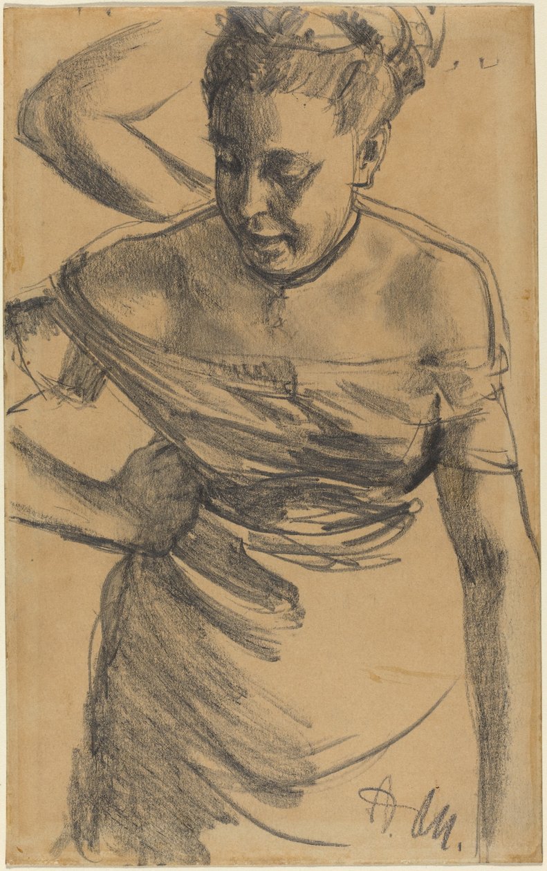 Studie van een vrouw door Adolph Menzel