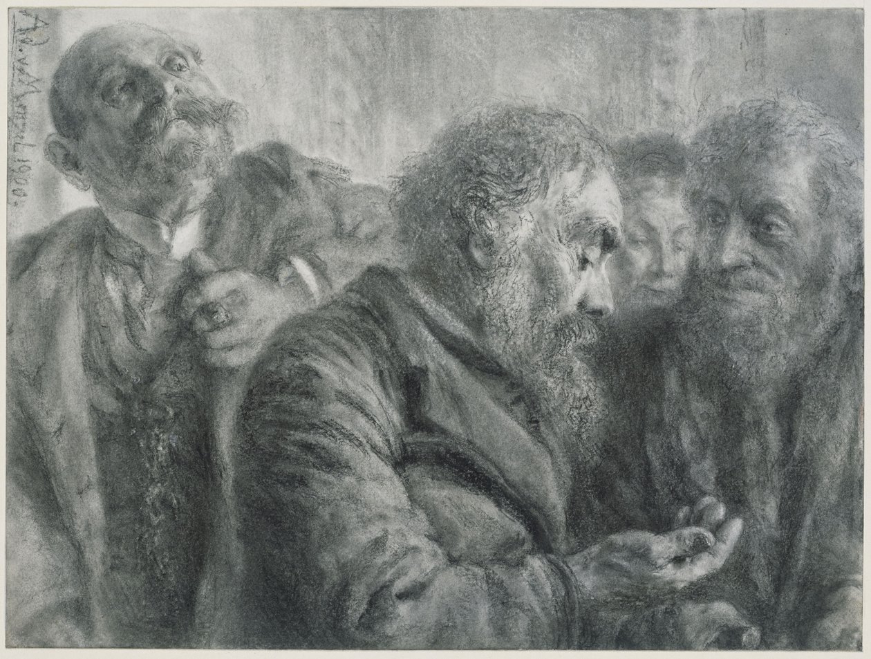 Vier oude mannen door Adolph Menzel