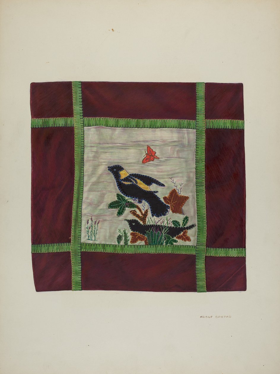 Applique Sprei (detail), 1941 door Adolph Opstad