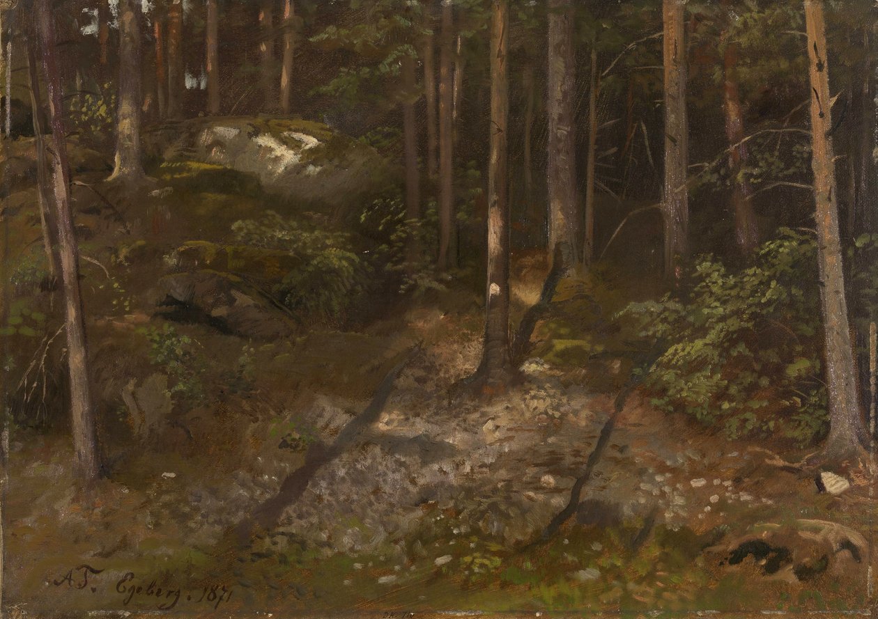 Bosstudie door Adolph Tidemand