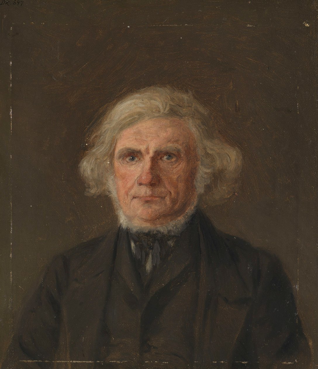 Oude man, portretstudie door Adolph Tidemand