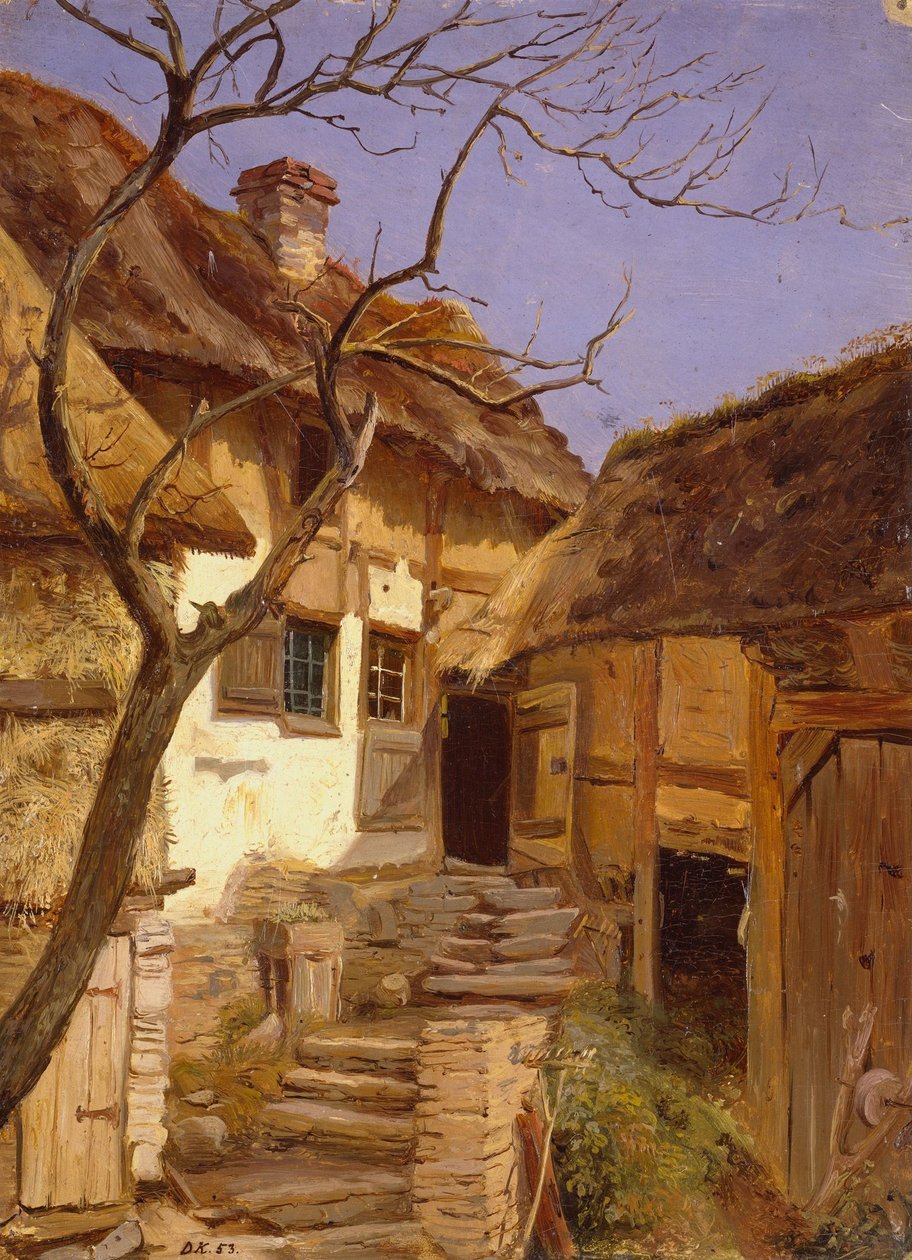 Oude Duitse boerderij door Adolph Tidemand