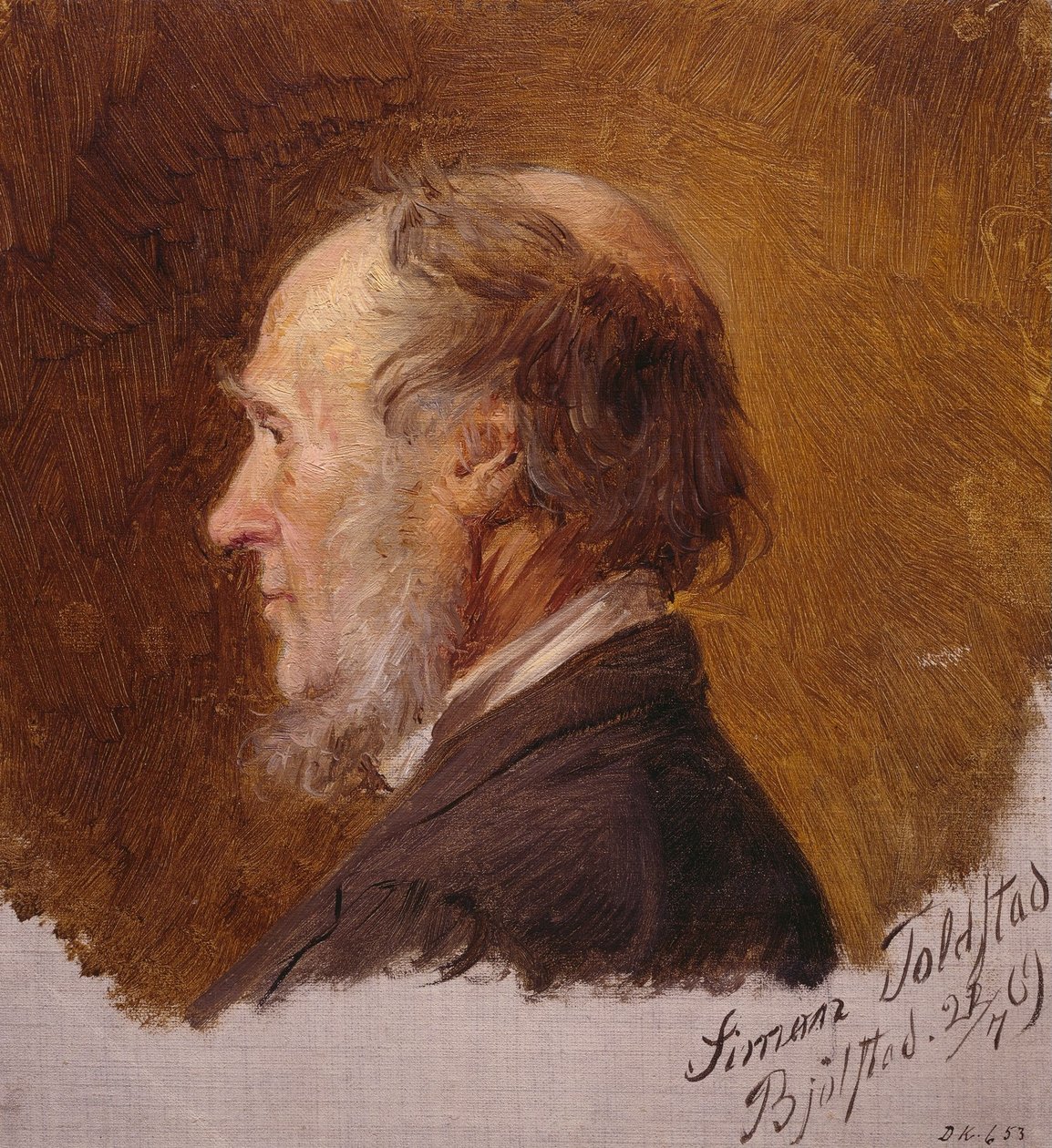 Portret van Simon Toldstad. Studie door Adolph Tidemand