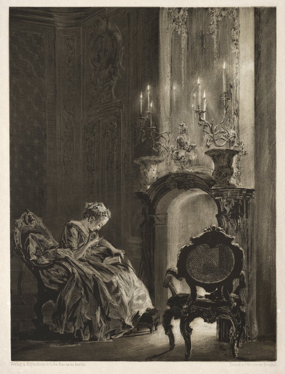 Essay over Steen met Penseel en Schraper: Vrouw Leest bij de Haard door Adolph Menzel