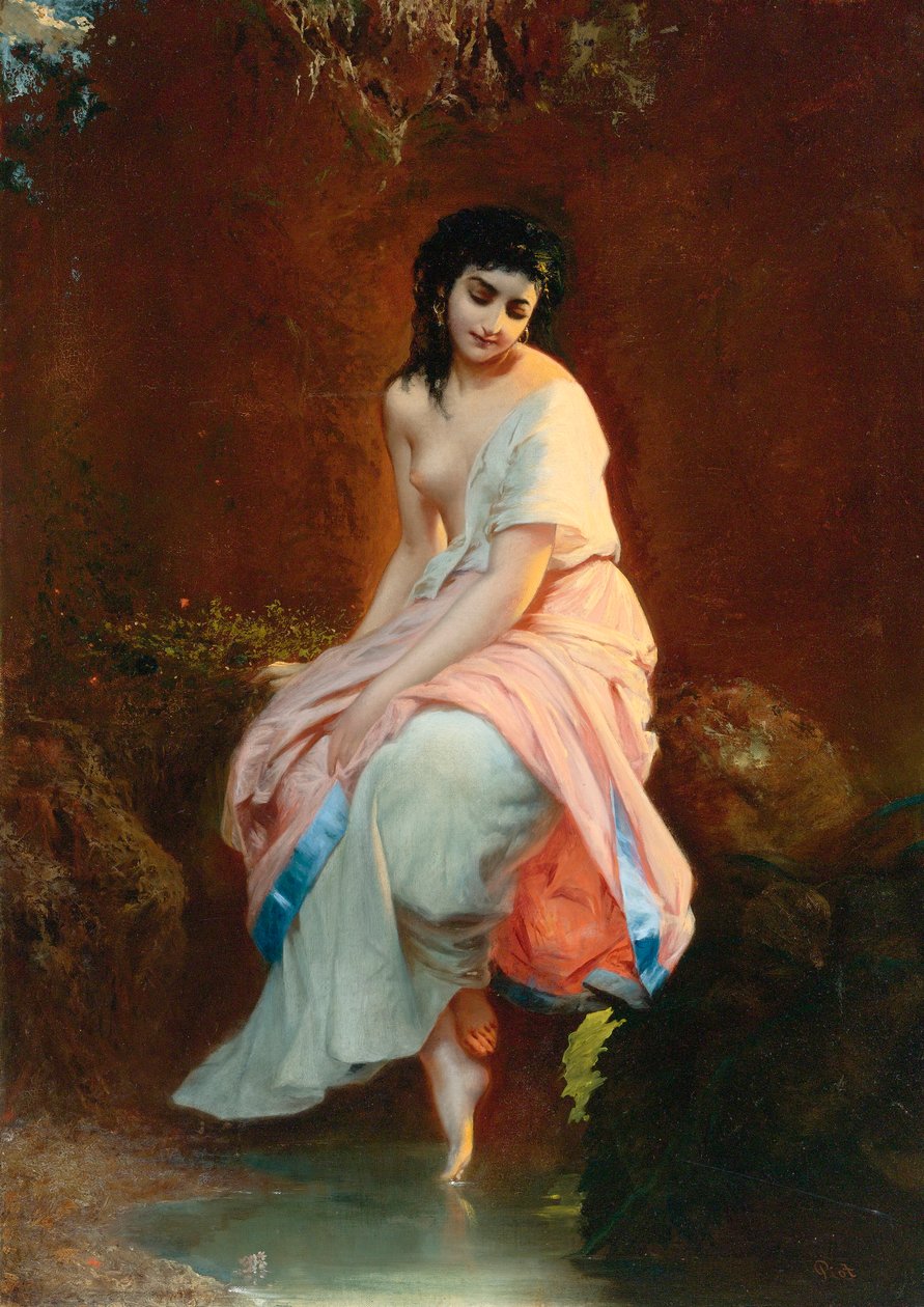 De baadster door Etienne Adolphe Piot