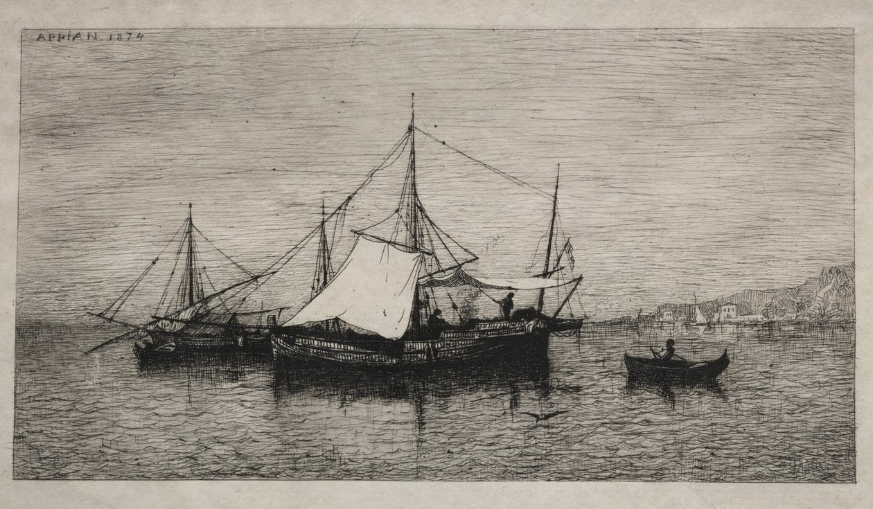 Boten van Cabotage Kusten van Italië door Adolphe Appian