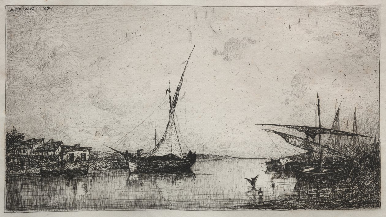 Kanaal bij Martiques door Adolphe Appian