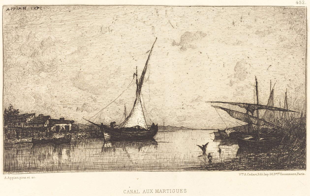 Kanaal bij Martiques door Adolphe Appian