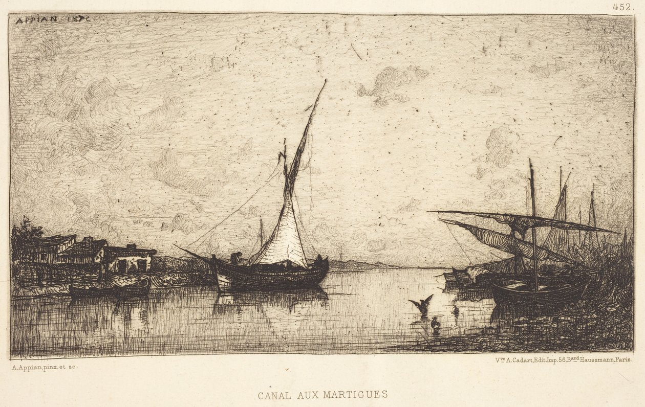 Kanaal bij Martigues door Adolphe Appian