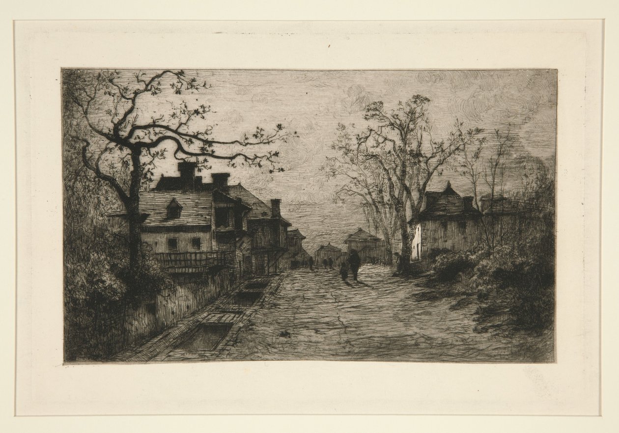 Straat van het dorp Artemere, Ain door Adolphe Appian