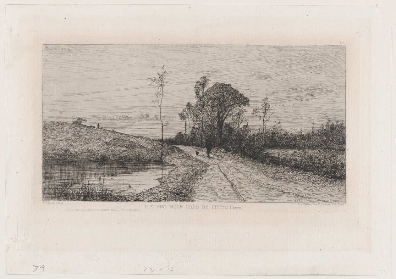 De nieuwe vijver bij Creys (Isère) door Adolphe Appian