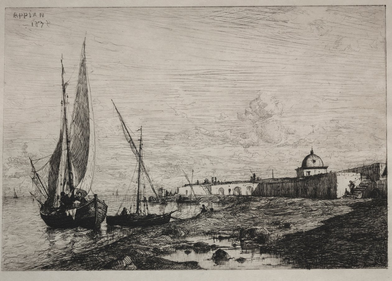 De haven van San Remo, 1878 door Adolphe Appian