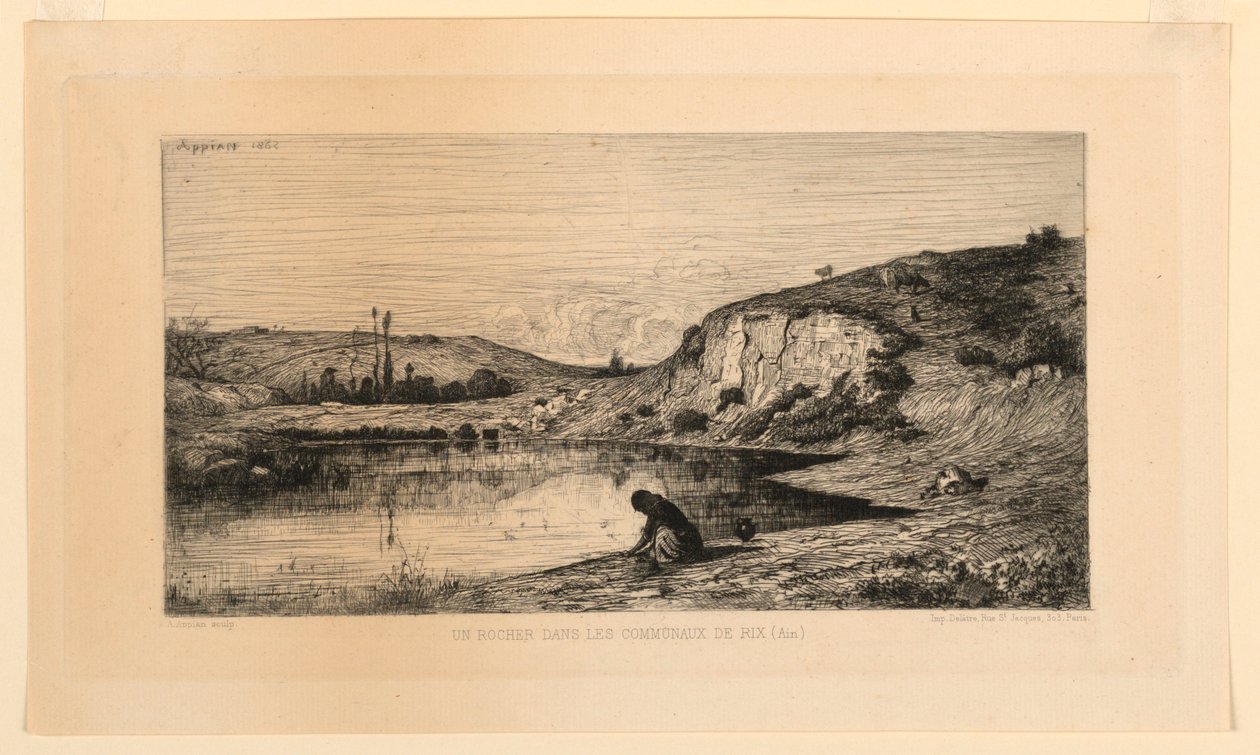 Een Rots in de Gemeenschappelijke Gronden van Rix (Ain) door Adolphe Appian