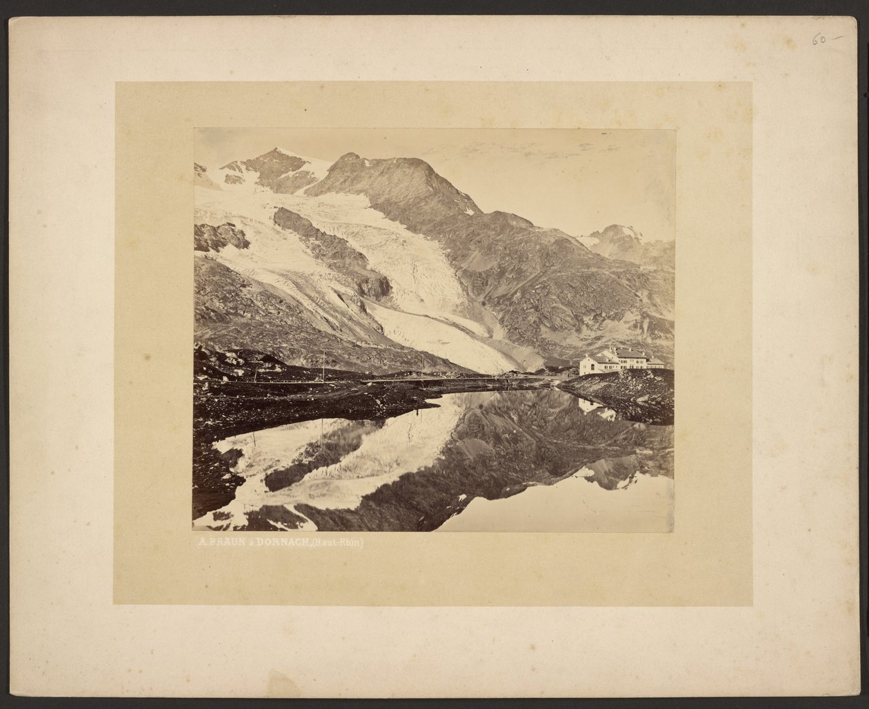 Het Bernina-hospice en de Cambréna-gletsjer door Adolphe Braun