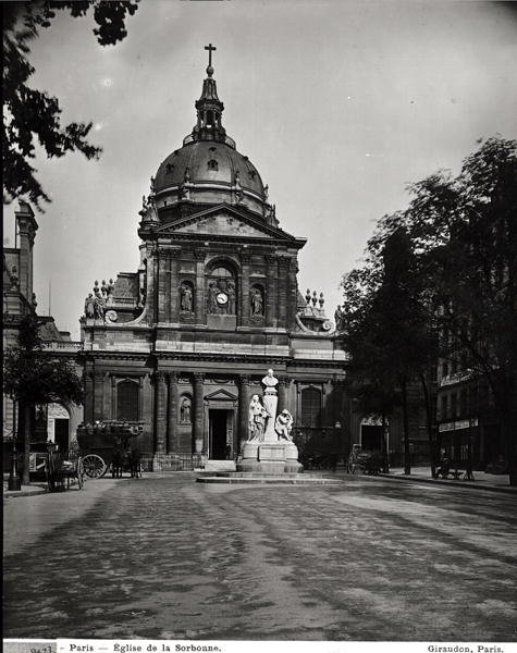 Kerk van de Sorbonne gebouwd door Jacques Lemercier (ca. 1585-1654) in 1635-53 door Adolphe Giraudon