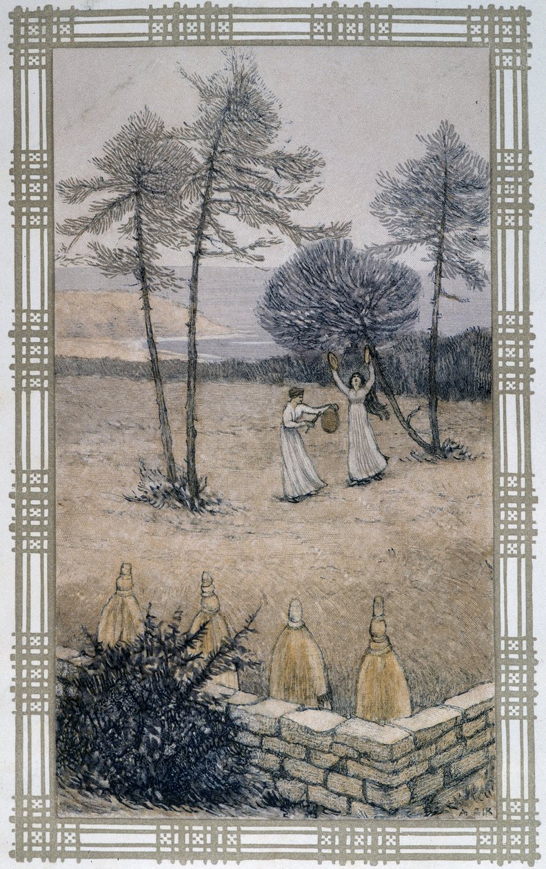 Leven van bijen: lawaai om bijen weg te houden - tekening door A. Giraudon door Adolphe Giraudon