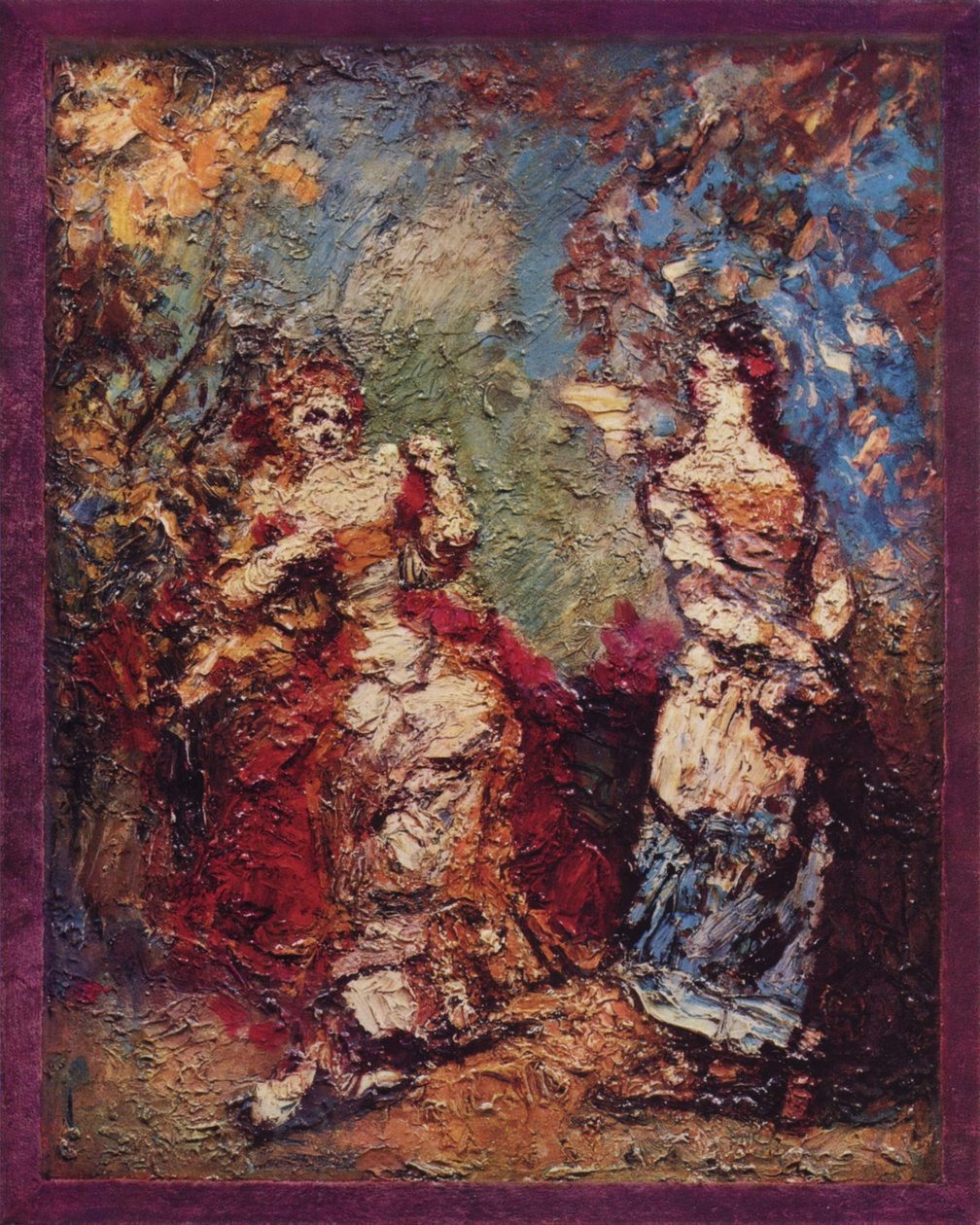 Frans: Les Précieuses Ridicules door Adolphe Joseph Thomas Monticelli