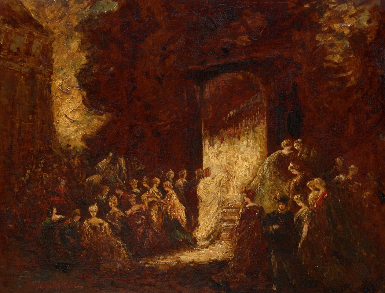 Middagfeest door Adolphe Joseph Thomas Monticelli