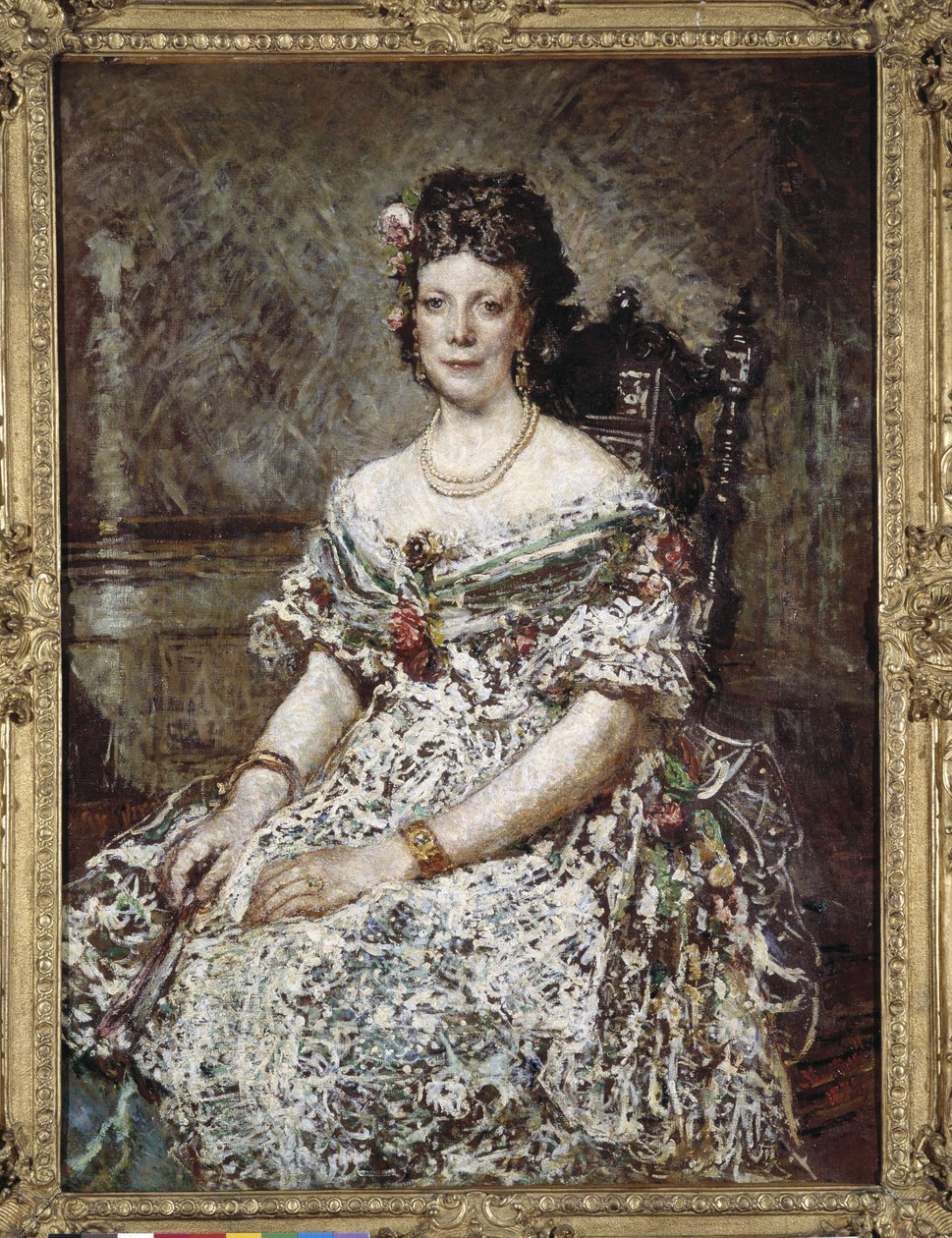 Portret van Madame Pascal door Adolphe Joseph Thomas Monticelli
