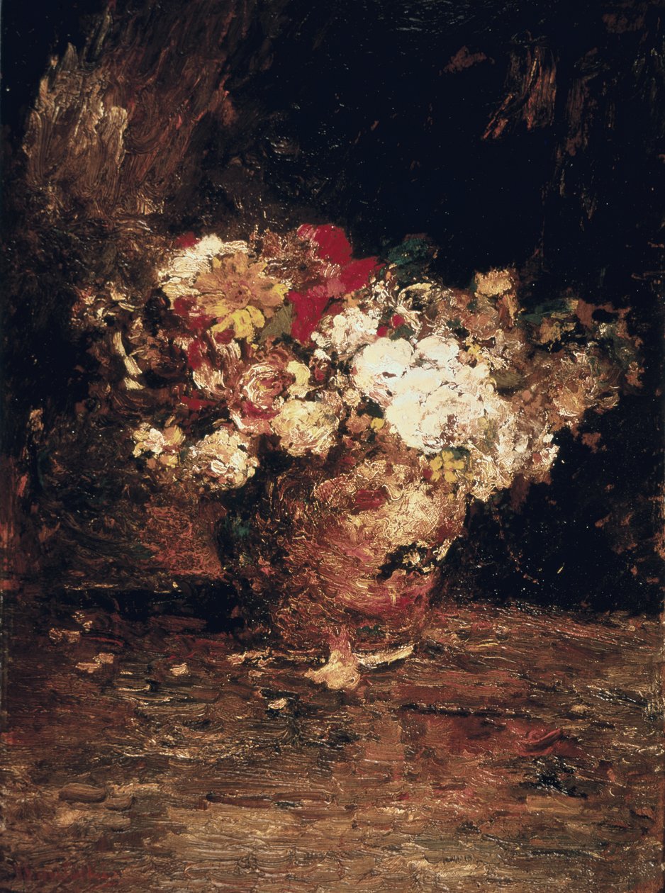 Vaas met bloemen, ca. 1880 door Adolphe Joseph Thomas Monticelli