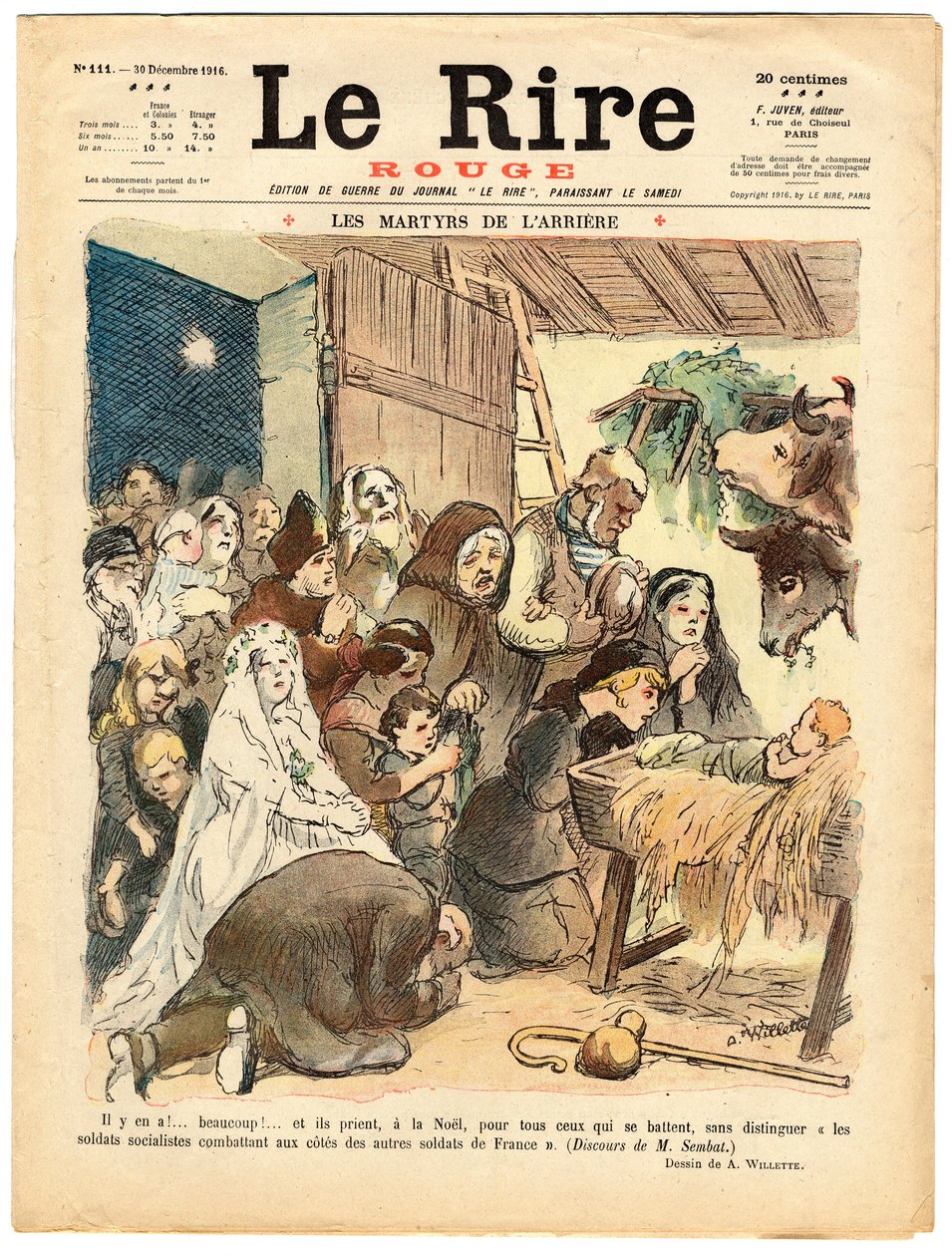 Omslag van The Red Laughter, Satirisch in kleuren door Adolphe Leon Willette